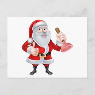 Cartes Pour Fêtes Annuelles Plombier de Père Noël