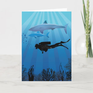 Cartes Pour Fêtes Annuelles Plongée de requin Plongée plongée
