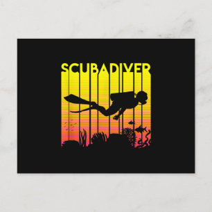 Cartes Pour Fêtes Annuelles Plongée Plongée Silhouette Plongée Plongée Plongée