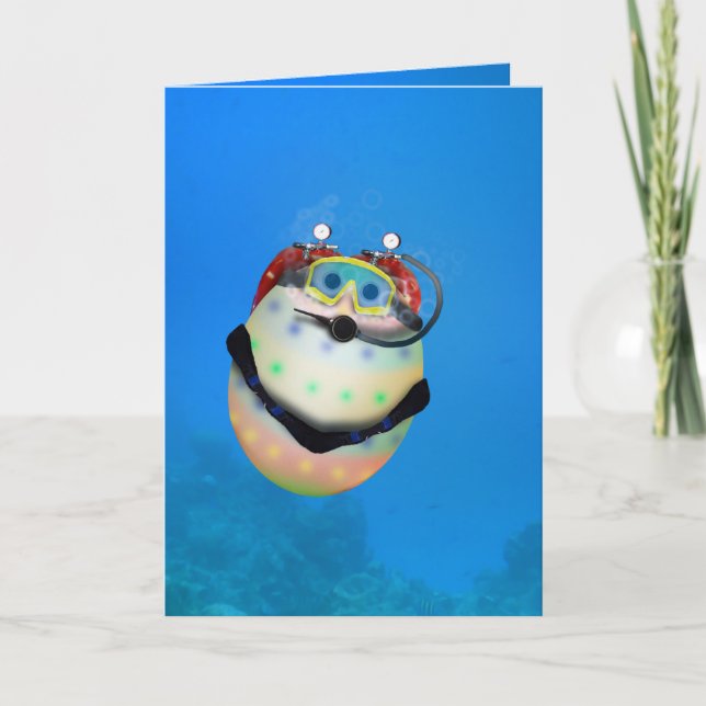Cartes Pour Fêtes Annuelles Plongée sous-marine Oeuf de Pâques (Devant)