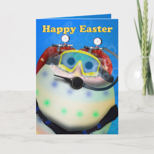 Cartes Pour Fêtes Annuelles Plongée sous-marine OEufs de Pâques