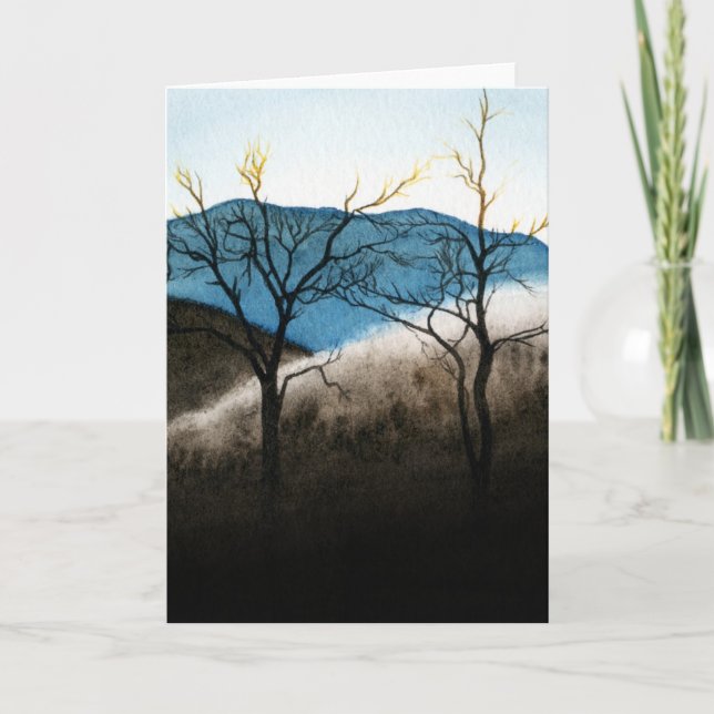 Cartes Pour Fêtes Annuelles Pluie gelée de crête bleue (Devant)