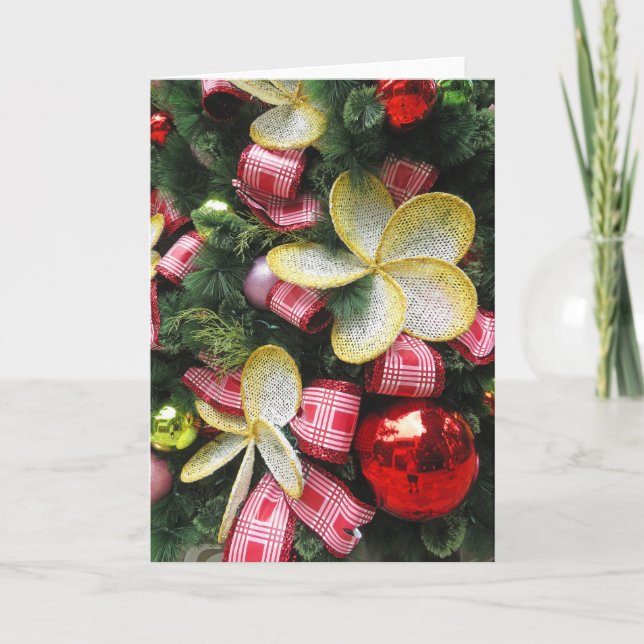 Cartes Pour Fêtes Annuelles Plumeria de Noël (Devant)