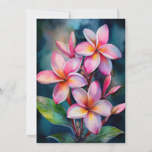 Cartes Pour Fêtes Annuelles Plumeria Hawaii Blush