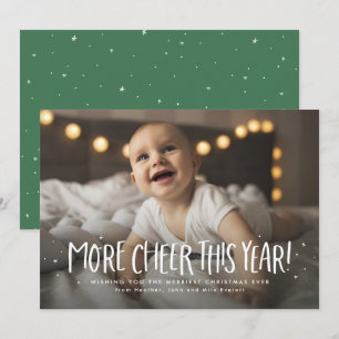 Cartes Pour Fêtes Annuelles Plus de bonne humeur cette année photo de Noël ver
