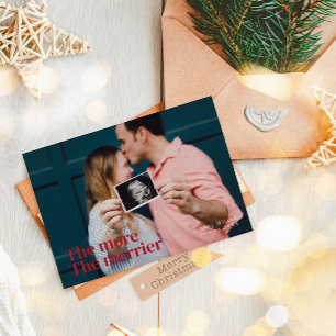 Cartes Pour Fêtes Annuelles Plus La Photo De Grossesse Du Merrier Est Grande