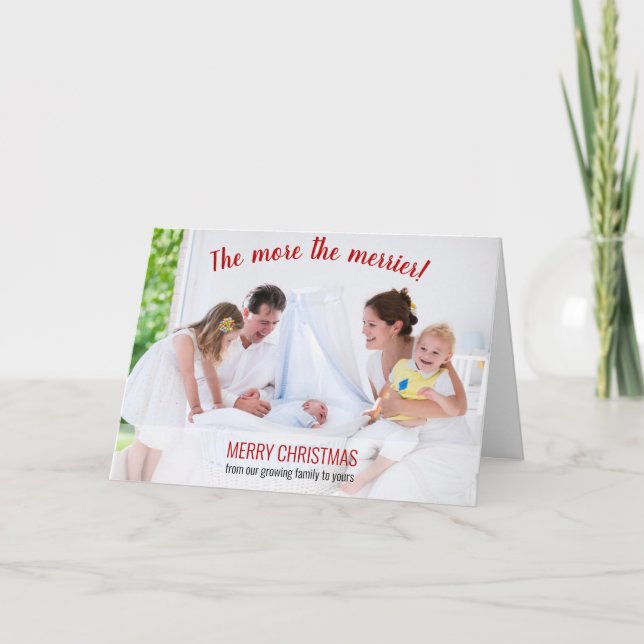 Cartes Pour Fêtes Annuelles Plus la photo de Merrier est belle (Devant)