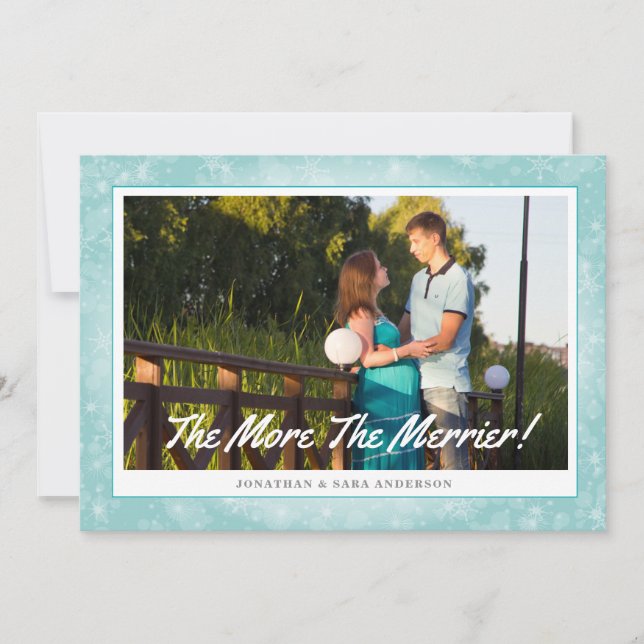 Cartes Pour Fêtes Annuelles Plus la photo horizontale de Merrier Noël (Devant)