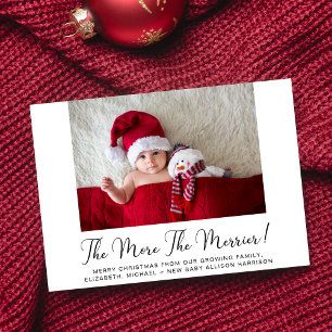 Cartes Pour Fêtes Annuelles Plus la photo Merrier Nouveau bébé