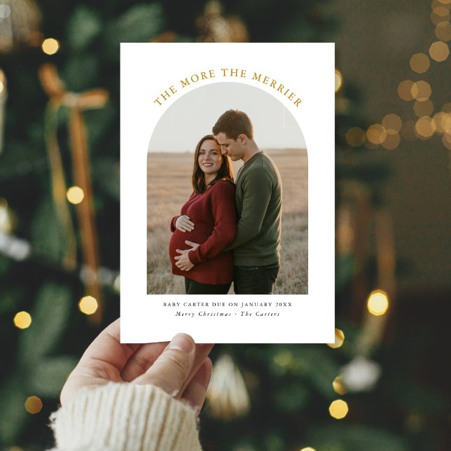 Cartes Pour Fêtes Annuelles Plus L'Arc De Noël Merrier Pregnancy Or (Créateur téléchargé)