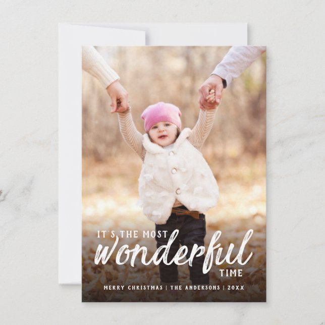 Cartes Pour Fêtes Annuelles Plus Merveilleux Noël manuscrit script photo (Devant)