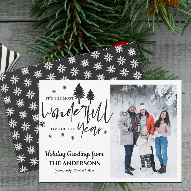 Cartes Pour Fêtes Annuelles Plus merveilleux temps de l'année Photo de Noël (Most wonderful time Of The Year Christmas Photo Holiday Card)