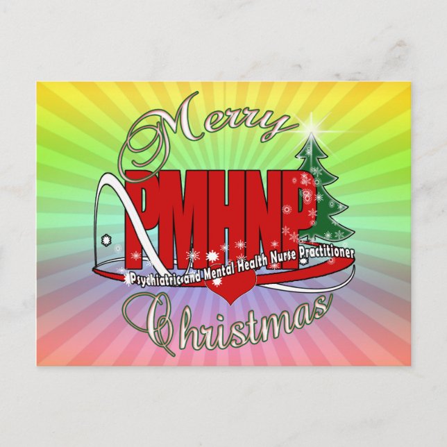 Cartes Pour Fêtes Annuelles PMHNP CHRISTMAS Infirmière psychiatrique en santé  (Devant)