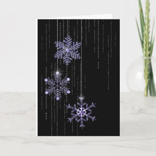Cartes Pour Fêtes Annuelles Pneus et diamants de vacances violets