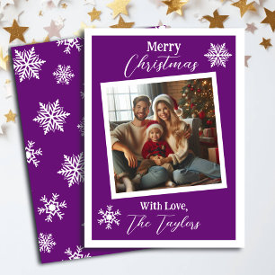 Cartes Pour Fêtes Annuelles Pneus violets et blancs Photo Noël