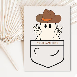 Cartes Pour Fêtes Annuelles Pocket Thème Western Boo Cowboy Fun Halloween Card