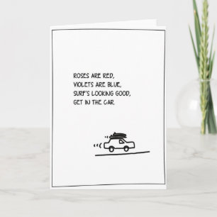 Cartes Pour Fêtes Annuelles 'Poem' - Surfing Valentine's Card