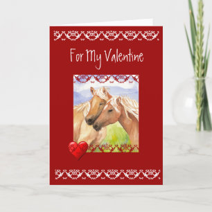 Cartes Pour Fêtes Annuelles Poème d'amour de Valentine de cheval d'amusement