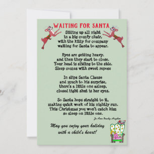 CARTES POUR FÊTES ANNUELLES POÈME DE NOËL EN ATTENTE POUR PÈRE NOËL 