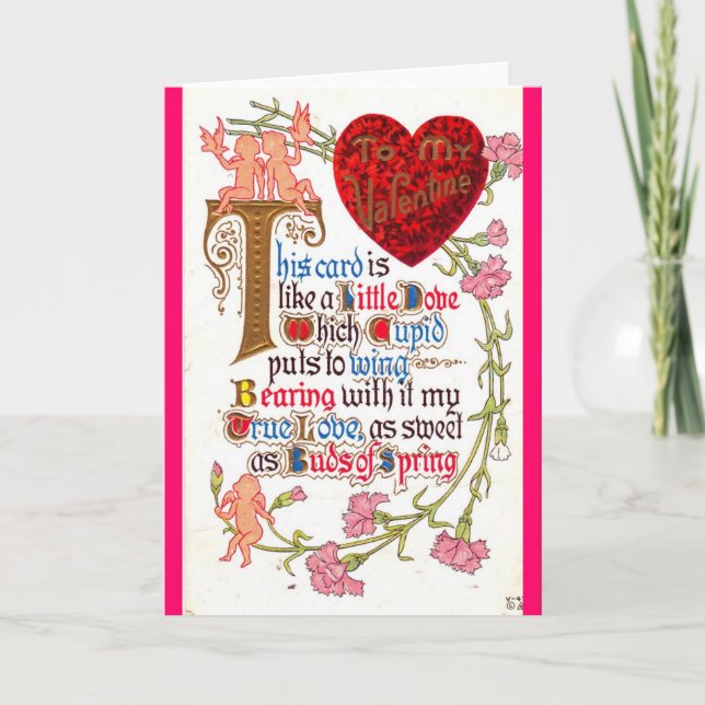 Cartes Pour Fêtes Annuelles Poème de Valentine (Devant)