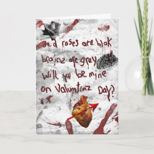 Cartes Pour Fêtes Annuelles poème de valentine de zombi