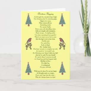 Cartes Pour Fêtes Annuelles poème humoristique de noël robin et xmas tree