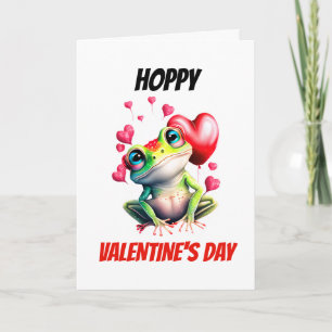 Cartes Pour Fêtes Annuelles Poids de grenouille   Hoppy Valentine's Day mignon