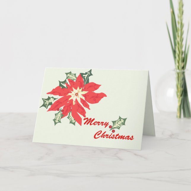 Cartes Pour Fêtes Annuelles Poinsettia (Devant)
