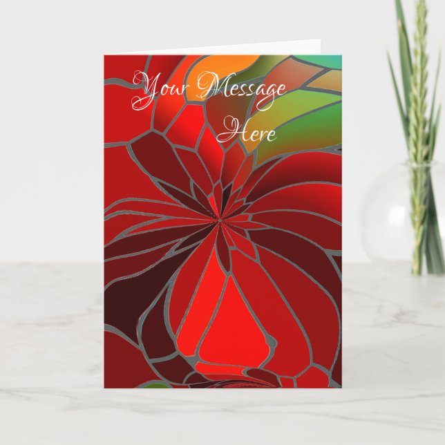 Cartes Pour Fêtes Annuelles Poinsettia Abstraite (Devant)