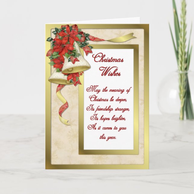 Cartes Pour Fêtes Annuelles Poinsettia Bells (Devant)