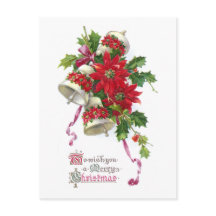 Poinsettia Bells and Holly Vintage Christmas