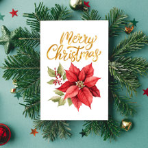 Poinsettia Classique Simple Rouge et Or
