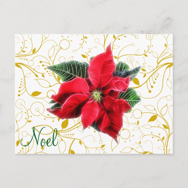 Cartes Pour Fêtes Annuelles Poinsettia de Noel (Devant)