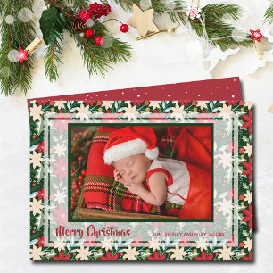 Cartes Pour Fêtes Annuelles Poinsettia Fleurs de Noël Photo