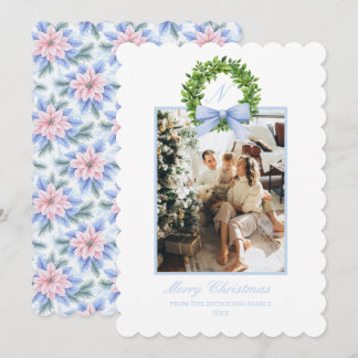Cartes Pour Fêtes Annuelles Poinsettia Grandmillennial de la Côte Sud