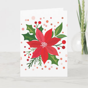 Cartes Pour Fêtes Annuelles Poinsettia rouge