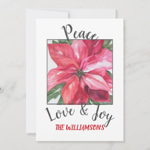 Cartes Pour Fêtes Annuelles Poinsettia rouge avec photo