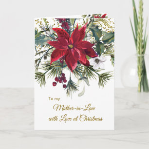 Cartes Pour Fêtes Annuelles Poinsettia, sainte Mère de Noël