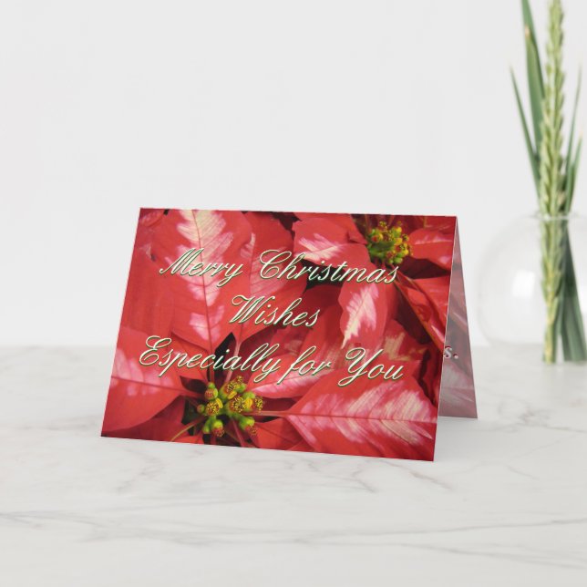 Cartes Pour Fêtes Annuelles PoinsettiaMC-personnaliser (Devant)