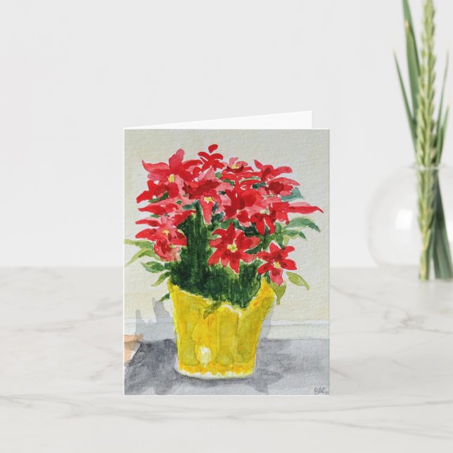 Cartes Pour Fêtes Annuelles "Poinsettias " (Devant)