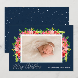 Cartes Pour Fêtes Annuelles Poinsettias Photo Noël