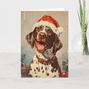 Cartes Pour Fêtes Annuelles Pointeur à cheveux germanique personnalisé Noël