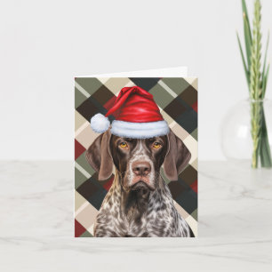 Cartes Pour Fêtes Annuelles Pointeur à courte distance mignon Père Noël Chien 