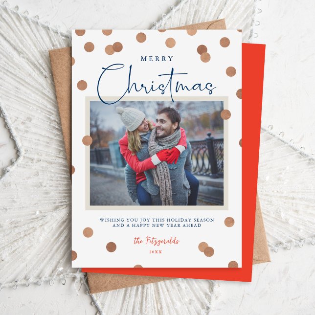 Cartes Pour Fêtes Annuelles Points Confetti Joyeux Noël Photo (Créateur téléchargé)