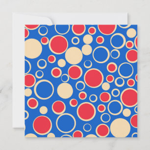 Cartes Pour Fêtes Annuelles Points Rouge Et Bleu Sur Bleu