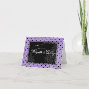Cartes Pour Fêtes Annuelles Pois pourpres et noirs