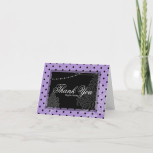 Cartes Pour Fêtes Annuelles Pois pourpres et noirs