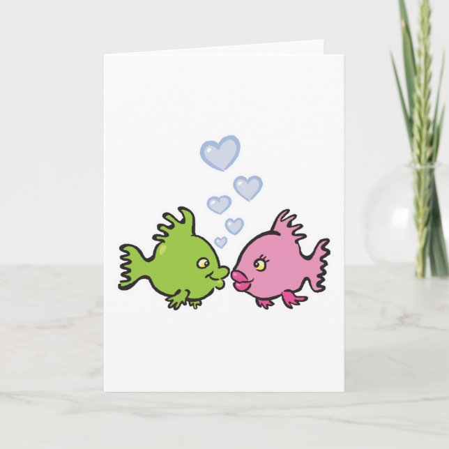 Cartes Pour Fêtes Annuelles poisson amoureux valentine (Devant)