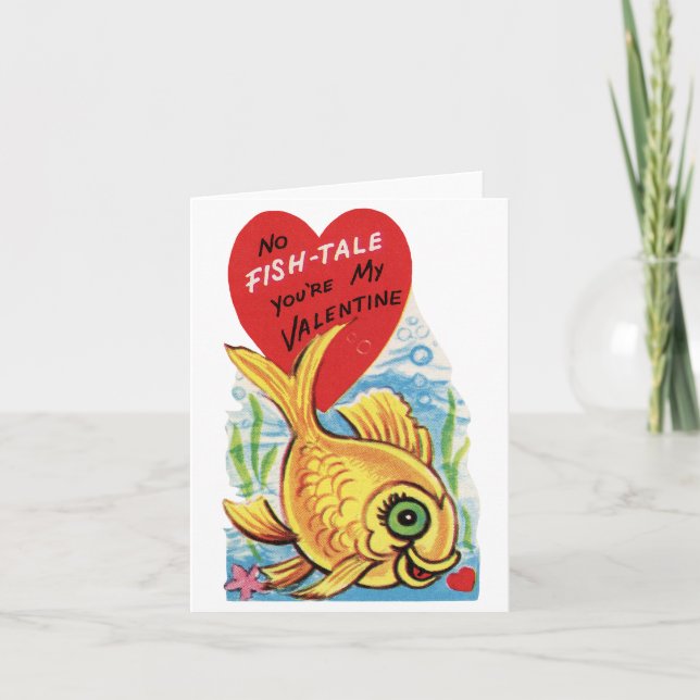 Cartes Pour Fêtes Annuelles Poisson de la Saint-Valentin cœur d'amour (Devant)