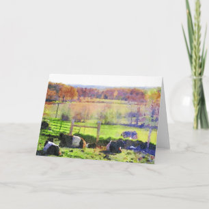 Cartes Pour Fêtes Annuelles Poisson de vaches galloway ceinturé reposant en bl